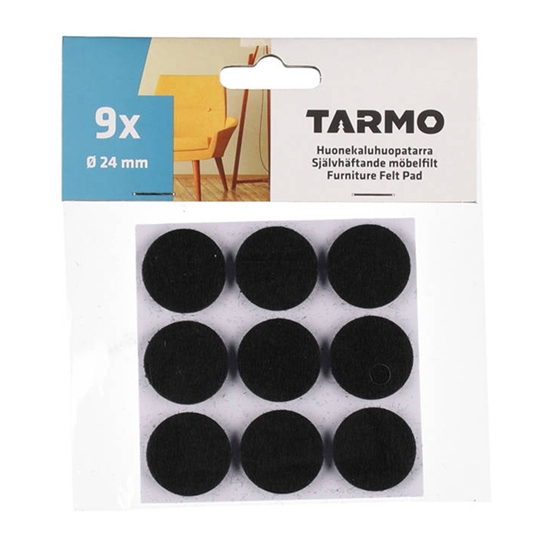 Picture of Pašlīmējošs filcis mēbelēm D24mm 9gab melns