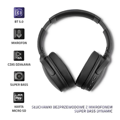 Picture of Słuchawki bezprzewodowe z mikrofonem|BT|Super bass Dynamic|     Czarne 
