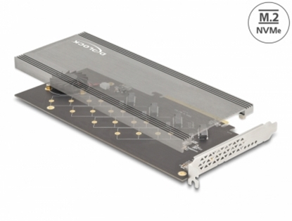 Изображение Delock PCI Express 4.0 x16 Card to 4 x internal NVMe M.2 Key M with Heat Sink and Fan - Bifurcation
