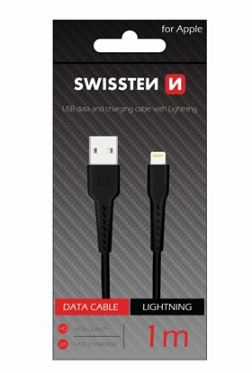 Attēls no Swissten Basic Fast Charge 3A Lightning Data and Charging Cable 1m