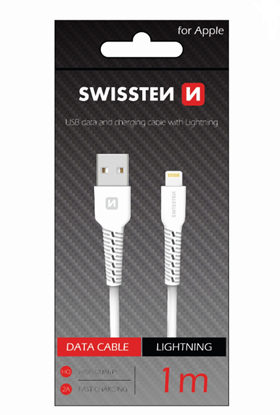 Attēls no Swissten Basic Fast Charge 3A Lightning Data and Charging Cable 1m