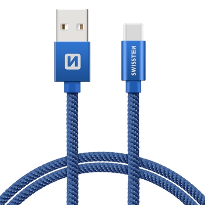 Изображение Swissten Textile Universal Quick Charge 3.1 USB-C Data and Charging Cable 1.2m