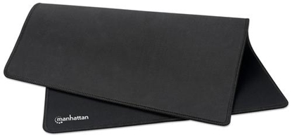 Изображение Manhattan XL Gaming Mousepad Smooth Top Surface Mat (Clearance Pricing), Large nylon fabric surface area to improve tracking for better mouse performance (400x320x3mm), Non Slip Rubber Base, Waterproof, Stitched Edges, Black, Lifetime Warranty, Retail Box