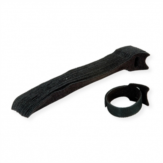 Изображение VALUE Strap Cable Binder with Flap, black, 15 cm, 20 pieces/set