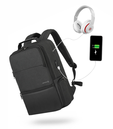 Attēls no Swissten Laptop Backpack 15.6" with a USB port for charging your smartphone