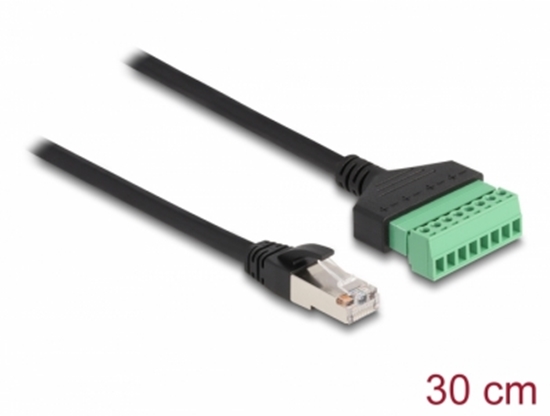Picture of Delock RJ45 Cable Cat.6 plug to Terminal Block Adapter 30 cm 2-part