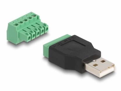 Picture of Delock USB 2.0 Type-A male to Terminal Block Adapter 2-part