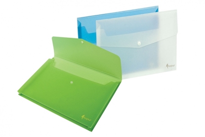 Pilt Folder with print Forpus, A4, plastic, with extension, blue, transparent