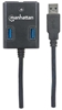 Picture of Manhattan USB-A 4-Port Hub, 4x USB-A Ports, 5 Gbps (USB 3.2 Gen1 aka USB 3.0), Bus Power, Equivalent to Startech ST4300MINU3B, Fast charging x1 Port up to 0.9A or x4 Ports with power jack (not included), SuperSpeed USB, Black, Three Year Warranty, Blister