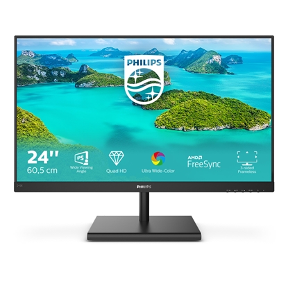 Attēls no Philips E Line 245E1S/00 LED display 60.5 cm (23.8") 2560 x 1440 pixels 2K Ultra HD LCD Black