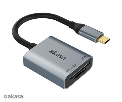 Изображение Czytnik Akasa Czytnik kart USB-C SD / MicroSD  -  (AK-CR-10BK)