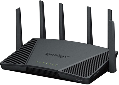 Attēls no Wireless Router|SYNOLOGY|Wireless Router|2533 Mbps|IEEE 802.11a/b/g|IEEE 802.11n|IEEE 802.11ac|IEEE 802.11ax|USB 3.2|3x100/1000M|1x2.5GbE|LAN \ WAN ports 1|Number of antennas 6|RT6600AX