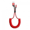 Picture of Cable Baseus Spring type USB2.0 A plug - USB C plug 1.0m 2A red