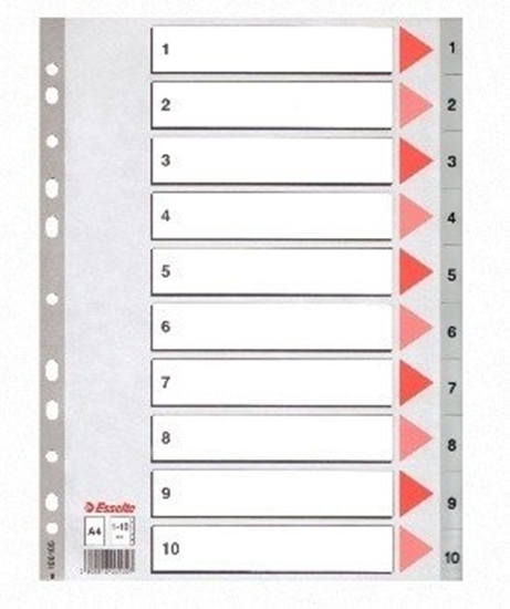 Picture of Divider Esselte PP, A4, numbers 1-10, plastic