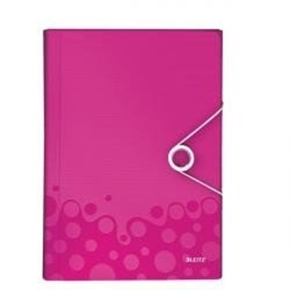 Attēls no Filing folder with eraser Leitz WOW, A4, plastic, pink, 6 compartments 0816-102