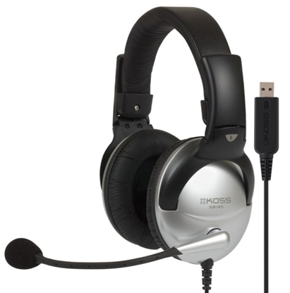 Изображение Koss | SB45 USB | Gaming headphones | Wired | On-Ear | Microphone | Noise canceling | Silver/Black