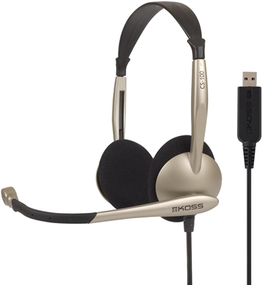 Изображение Koss | CS100USB | Headphones | Wired | On-Ear | Microphone | Noise canceling | Gold