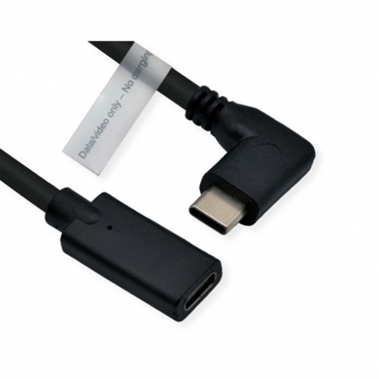 Изображение ROLINE Type C Video Cable, USB-C (DP Alt Mode) Extension Cable C-C, M/F, black,