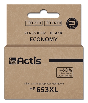 Picture of Actis KH-653BKR Ink Cartridge (replacement for HP 653XL 3YM75AE; Premium; 20ml; 575 pages; black)