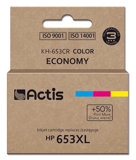 Picture of Actis KH-653CR Ink (replaces HP 653XL 3YM74AE; Premium; 18ml; 300 pages; color)