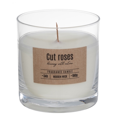 Attēls no Svece arom. with wooden wick Cut Roses 34h