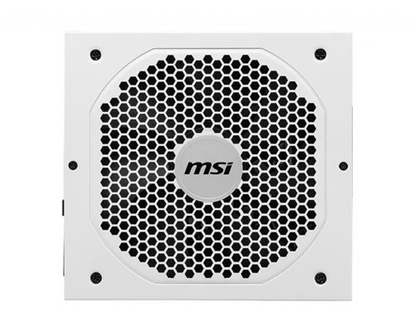 Attēls no MSI MPG A750GF WHITE UK PSU '750W, 80 Plus Gold certified, Fully Modular, 100% Japanese Capacitor, Flat Cables, ATX Power Supply Unit, UK Powercord, White, Support Latest GPU'