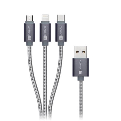 Изображение Kabel USB Connect IT USB-A - Lightning 1.2 m Szary (CI-1229)