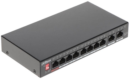 Изображение Switch|DAHUA|PFS3010-8GT-96|Desktop/pedestal|Rack|8x10Base-T / 100Base-TX / 1000Base-T|PoE ports 8|96 Watts|DH-PFS3010-8GT-96-V2