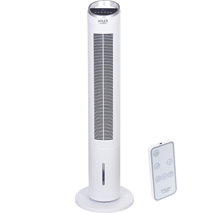 Attēls no Adler AD 7855	 Tower Air Cooler, Number of speeds 3, 60 W, Oscillation, Diameter 30 cm, White