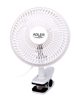 Attēls no Adler Fan with clip  AD 7317 Table Fan, Number of speeds 2, 30 W, Diameter 15 cm, White