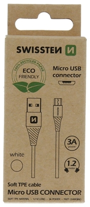 Attēls no Swissten Eco Friendly Fast Charge 3A Micro USB Data and Charging Cable 1.2m