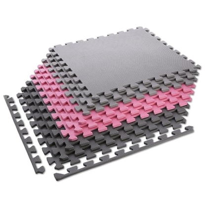 Picture of MP10 MULTIPACK L. GREY-PINK- D.GRAY PUZZLE PROTECTIVE MAT 60x60x1.0 CM (9 GAB. KOMPLEKTS)