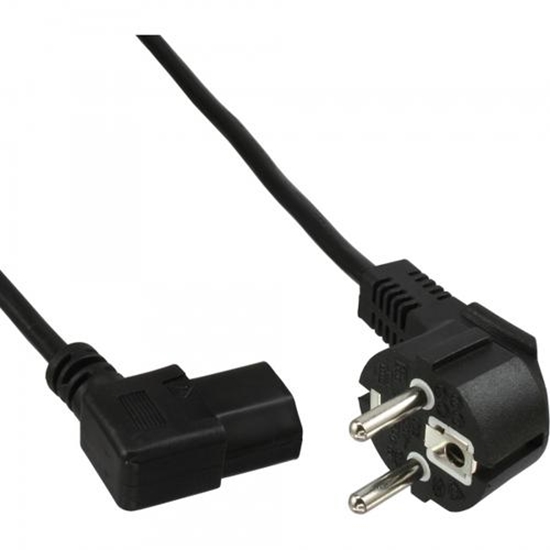 Изображение Kabel zasilający InLine Typ F kątowy - IEC connector lewy kątowy (16752L)