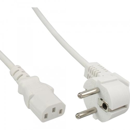 Изображение Kabel zasilający InLine Typ F - 3 Pin IEC socket biały (16649W)