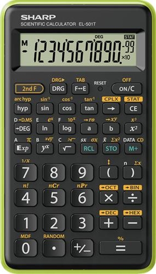 Picture of Sharp EL-501T calculator Pocket Scientific Black, Green