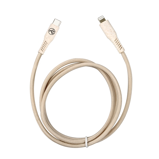Изображение Tellur Green Data Cable Type-C To Lightning 2.4A PD20W 1m nylon cream