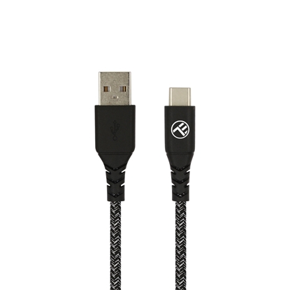 Attēls no Tellur Green Data cable USB to Type-C 3A 1m nylon black
