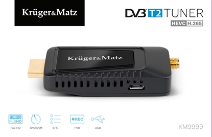 Attēls no KRUGER & MATZ mini Tuner DVB-T2 H.265 HEVC KM9999