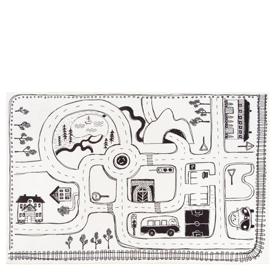 Изображение Kājslauķis 4Living Carpet Liikenne melnbalts 100x150cm