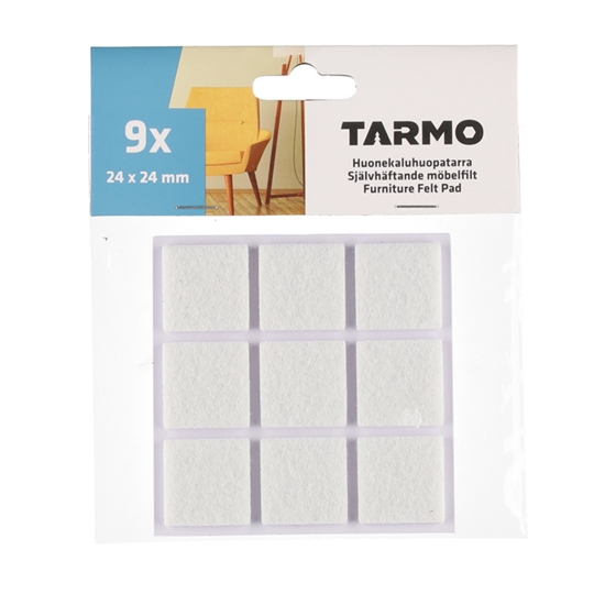 Picture of Pašlīmējošs filcis mēbelēm 24x24mm 9gab balts