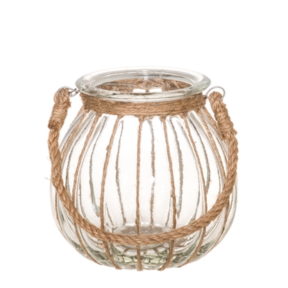 Picture of Svečturis-laterna 4Living stikla bumba virvēs 18x18cm