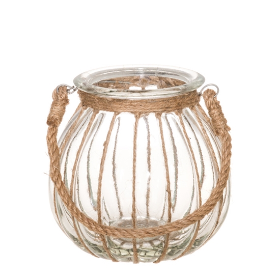 Picture of Svečturis-laterna 4Living stikla bumba virvēs 18x18cm