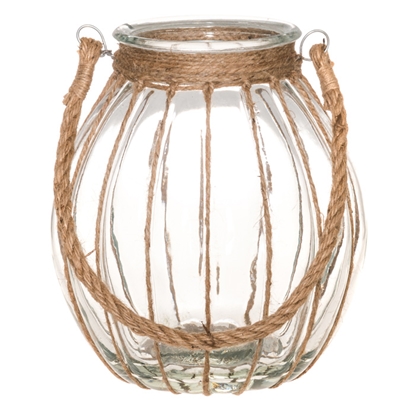 Picture of Svečturis-laterna 4Living stikla bumba virvēs 22x24cm