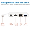 Picture of Tripp Lite U444-06N-H4GU-C USB-C Multiport Adapter - 4K HDMI, USB-A Port, GbE, 60W PD Charging, HDCP, White