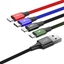 Attēls no Kabel USB Baseus USB-A - USB-C + microUSB + 2x Lightning 1.2 m Czarny (CA1T4-A01)