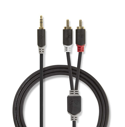 Attēls no Kabelis Nedis AUX 3.5mm - 2x RCA 3m