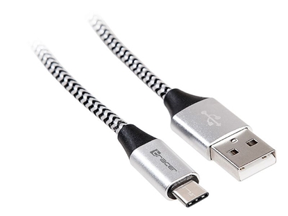 Attēls no Kabel USB 2.0 Type-C A męski - C męski 1,0m czarno-srebrny