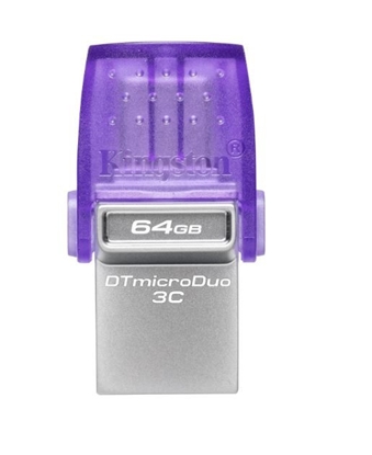 Attēls no Zibatmiņa Kingston DataTraveler microDuo 3C 64GB USB Type-A + USB Type-C