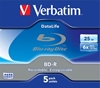 Picture of 1x5 Verbatim BD-R Blu-Ray 25GB 6x Speed Datalife No-ID Jewel