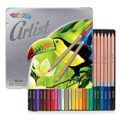 Attēls no Colorino Artist Coloured pencils in a metal case 24 colours